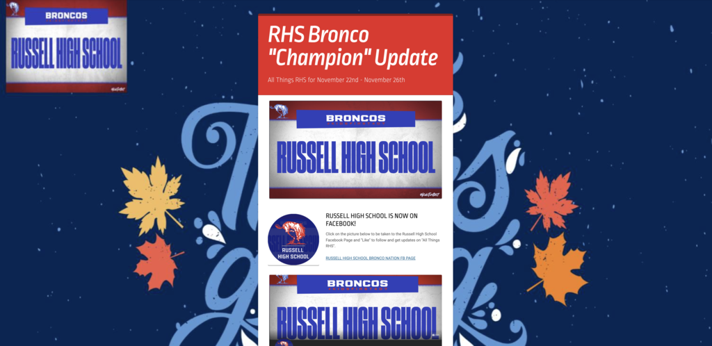 RHS Thanksgiving Update